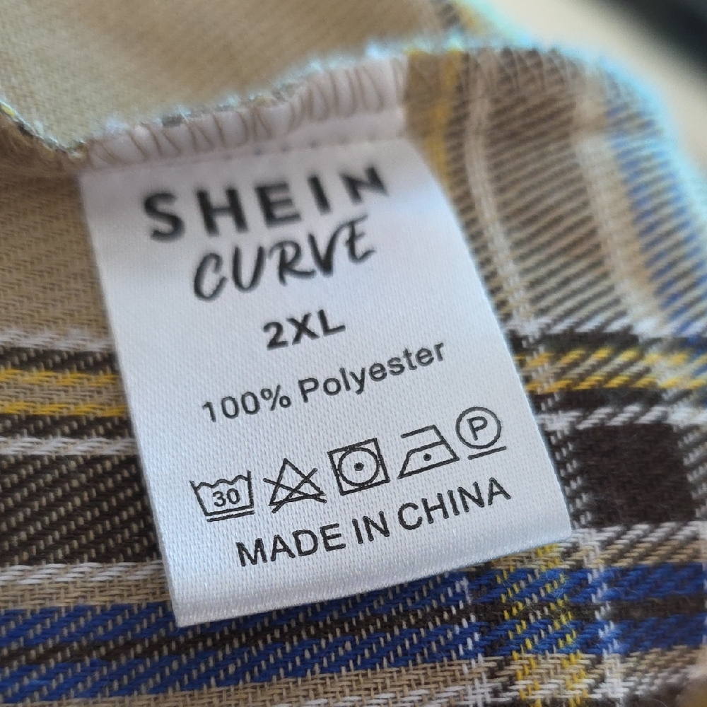 SHEIN Curve Multicolor Plaid Shirt - Picture 3 of 5